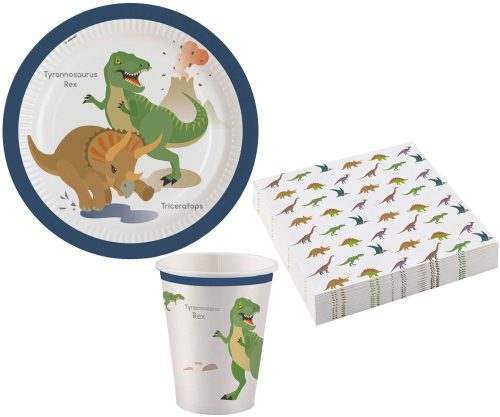 Dinosaur Happy Party set with 36 23 cm plates