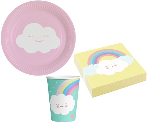 Rainbow and Cloud Rainbow and Cloud Party set with 36 18 cm plates