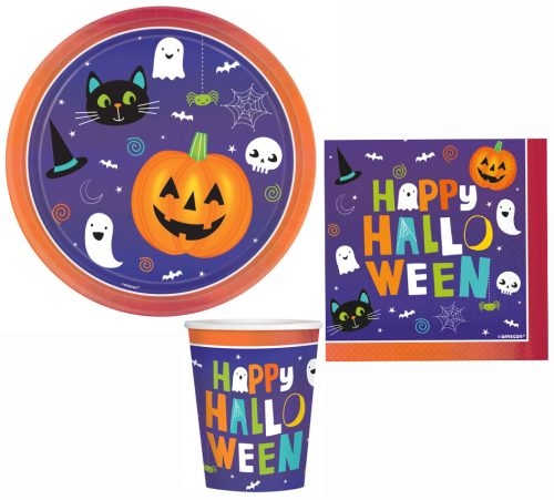 Halloween Friends Party set with 36 23 cm plates