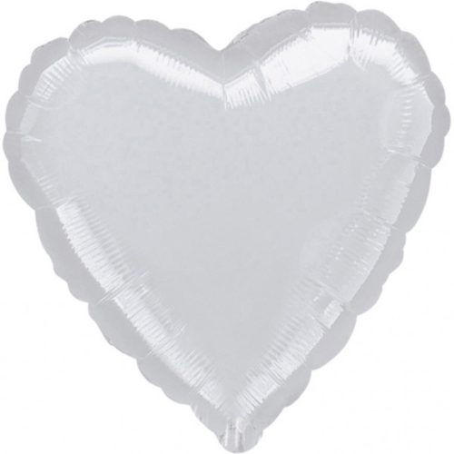 Metallic Silver Heart foil balloon 43 cm