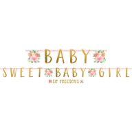   Baby Sweet Baby Girl  Floral Sweet Girl paper inscription 2 pieces