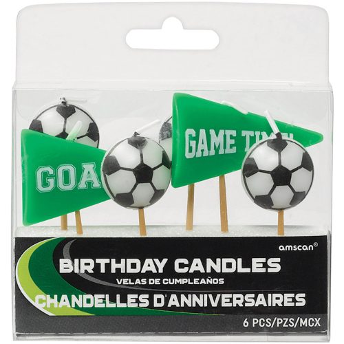 Football Goal, Football mini cake candle, candle set 6 pcs