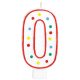 Polka dots cake candle, number candle 0 a