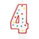Polka dots cake candle, number candle 4 es