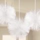 Hanging tulle pom pom white decoration 3 pcs