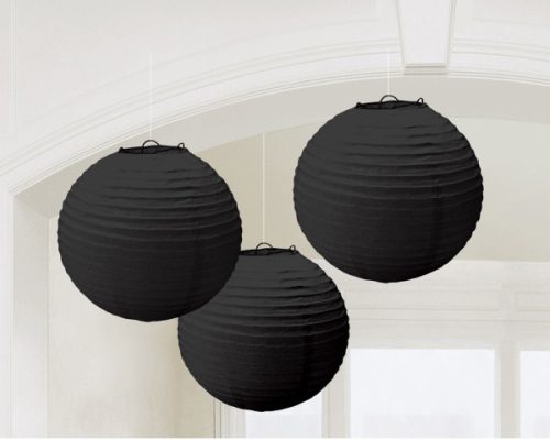 Black, Black lampion 3 pieces set 20 ,4 cm