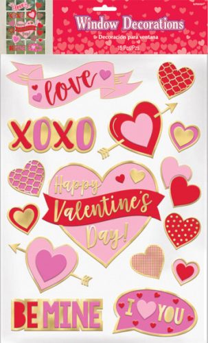 Valentine's Day, Valentine's Day Window Sticker 15 pcs