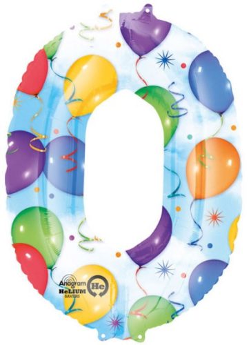 Number 0 Foil Ballon 88*63 cm