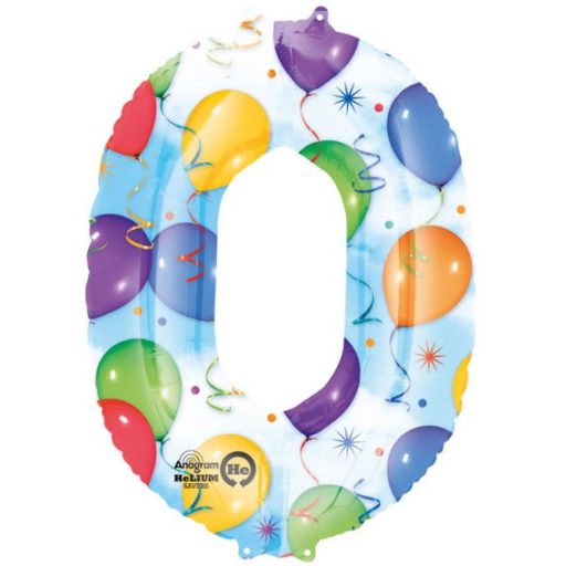 Number Giant Number 0 Foil Balloon 88*63 cm