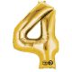 gold, Gold giant Number 4 foil balloon 91*60 cm