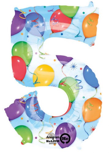 Number 5 Foil Balloon 58*83 cm