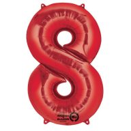 Number Red giant number foil balloon 8, 86*53 cm