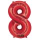 Number Red giant number foil balloon 8, 86*53 cm