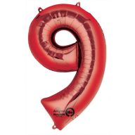 Number Giant Number 9 Red Foil Balloon 86*55 cm