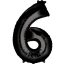 Number Black giant number foil balloon 6, 86*55 cm