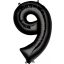 Number Black giant number foil balloon 9, 86*55 cm