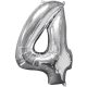 silver, silver number foil balloon 4-inch, 66x45 cm