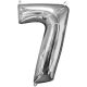 Number Number Foil Balloon 7, Silver 66*43 cm