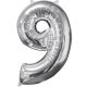 Silver, Silver number foil balloon 9-inch, 66x43 cm