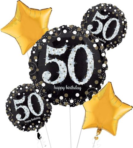 Happy Birthday 50 Foil Balloon (5 packed)