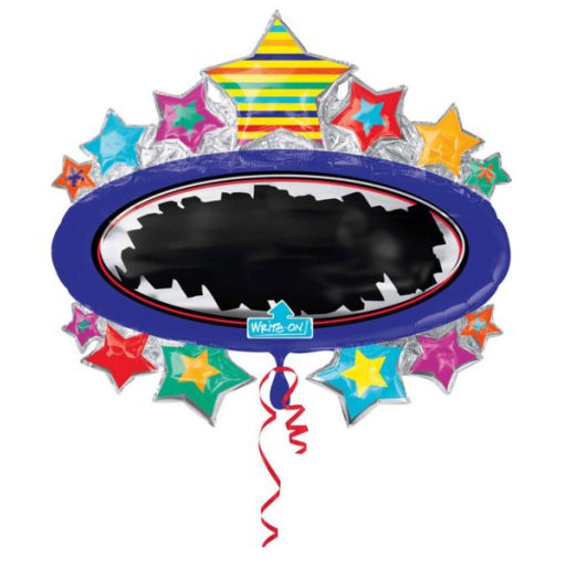 Colour Black Board Star foil balloon 78 cm