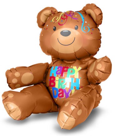 Happy Birthday Bear Foil Balloon