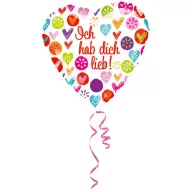 Love Ich hab dich lieb foil balloon 43 cm