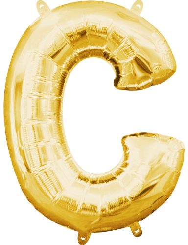 Gold, Gold mini letter C foil balloon 33 cm