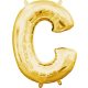 Number Gold, Gold mini C letter foil balloon 33 cm