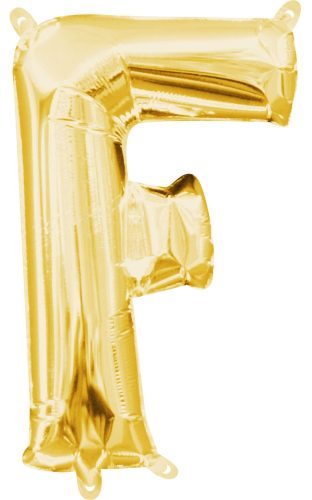 Gold, Gold mini letter F foil balloon 33 cm