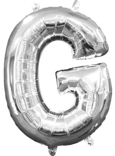 Mini letter G foil balloon, silver 33 cm