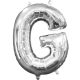 Mini letter G foil balloon, silver 33 cm