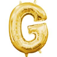 Number Gold, Golden mini G letter foil balloon 33 cm