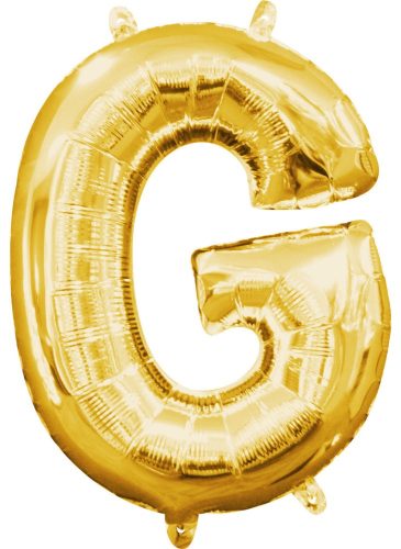 Gold, Gold mini letter G foil balloon 33 cm