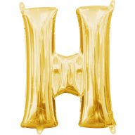 Number Gold, Gold mini H letter foil balloon 33 cm