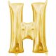Gold, Gold mini letter H foil balloon 33 cm