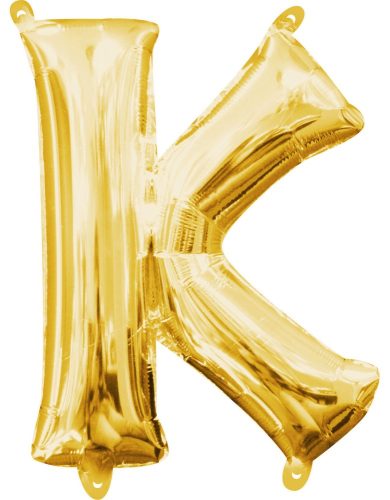 Gold, Gold mini letter K foil balloon 33 cm