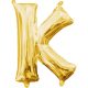 Gold, Gold mini letter K foil balloon 33 cm