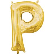 Number Gold, Mini P Letter Foil Balloon 33 cm