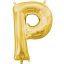 Number Gold, Mini P Letter Foil Balloon 33 cm