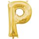 Gold, Gold mini letter P foil balloon 33 cm