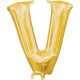 Gold, Gold mini letter V foil balloon 33 cm