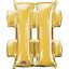 Number Gold, Gold mini foil balloon hashtag icon 33 cm