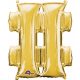 Gold, Gold mini foil balloon hashtag icon 33 cm
