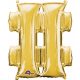 Number Gold, Gold mini foil balloon hashtag icon 33 cm