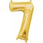 Number Gold, Gold mini number foil balloon number 7 - 40 cm