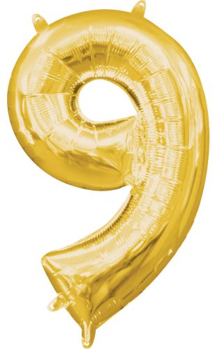 Gold, Gold mini figure foil balloon 9-inch 40 cm