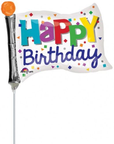 Happy Birthday Happy Birthday flag mini foil balloon 25 cm (WP)