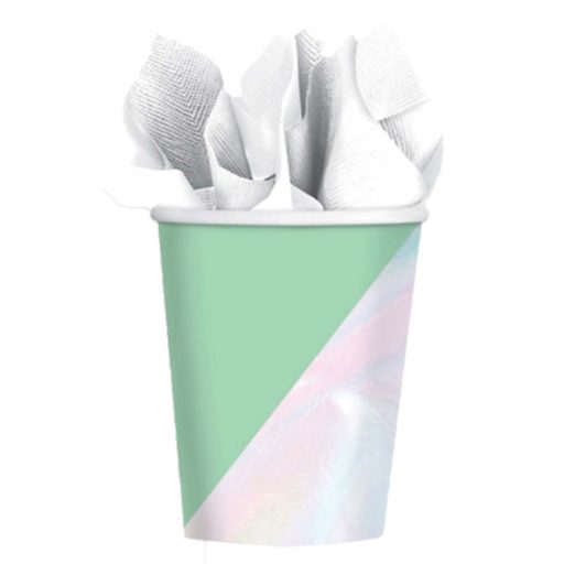 Party Shimmering Party Colorful Shimmering Paper Cup Set of 8 250 ml