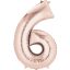 Number Rose Gold giant number foil balloon 6, 86*55 cm